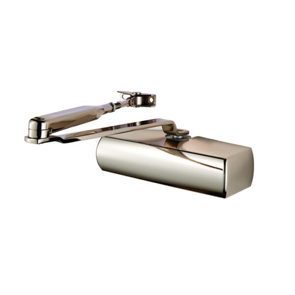 Eurospec Overhead Door Closer En3 Fixed Power C/W Fig 6 Bracket Match Cover and Armset En1154 - Polished Nickel