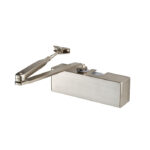 Eurospec Overhead Door Closer EN 2-4 by Template C/W Backcheck & Fig 6 Bracket - Satin Nickel - Satin Nickel Plated