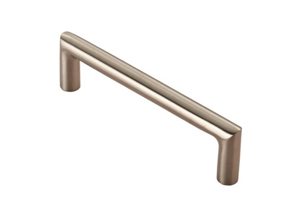Eurospec 10mm Dia. Mitred Pull Handle - 96mm C/C - Bolt Through Fixing - Satin Stainless Steel