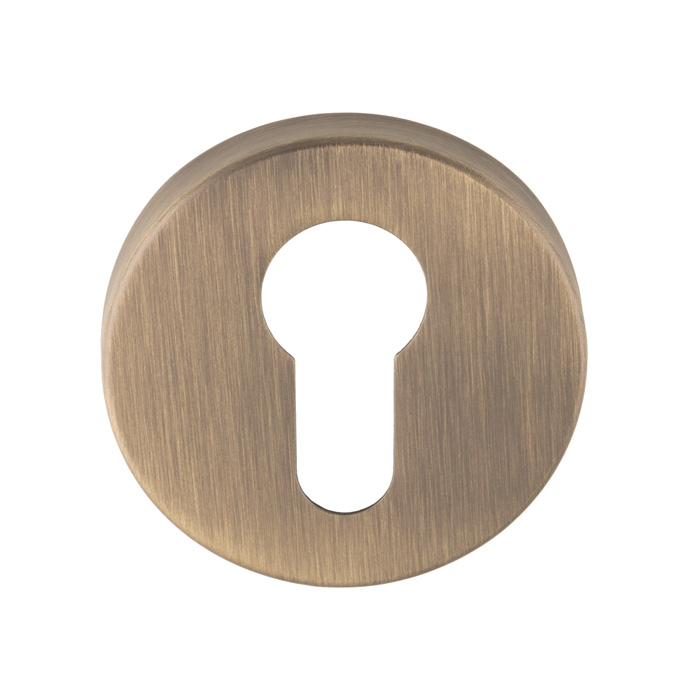 cse1005ab.jpg Eurospec Escutcheon - Euro Profile - Push-on Round Rose - Antique Brass - Image 1