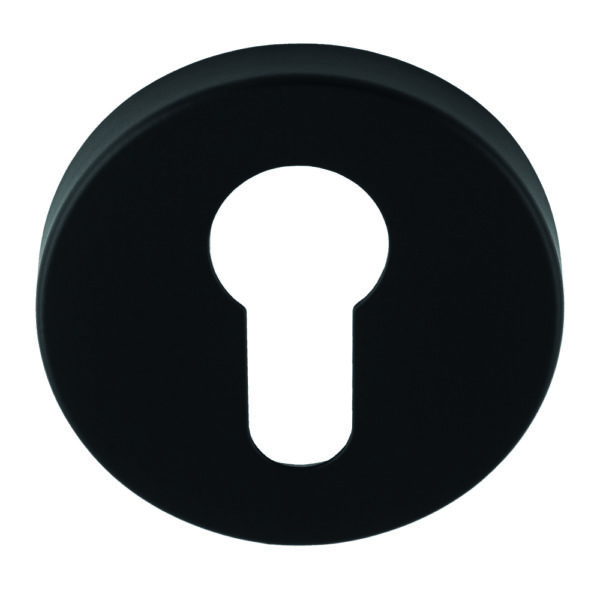 Eurospec Escutcheon - Euro Profile - Push-on Round Rose - Matt Black
