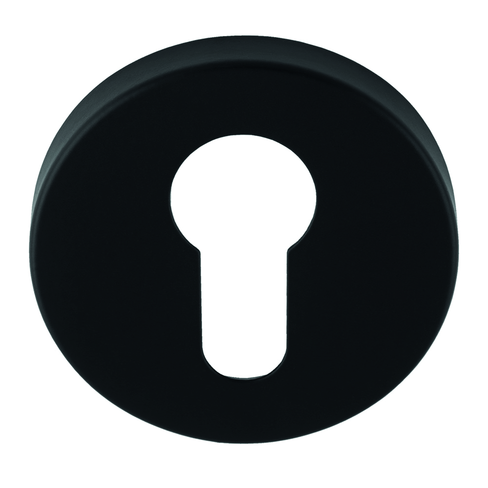 cse1005mb.jpg Eurospec Escutcheon - Euro Profile - Push-on Round Rose - Matt Black - Image 1