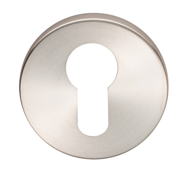 Eurospec Escutcheon - Euro Profile - Push-on Round Rose - Satin Stainless Steel