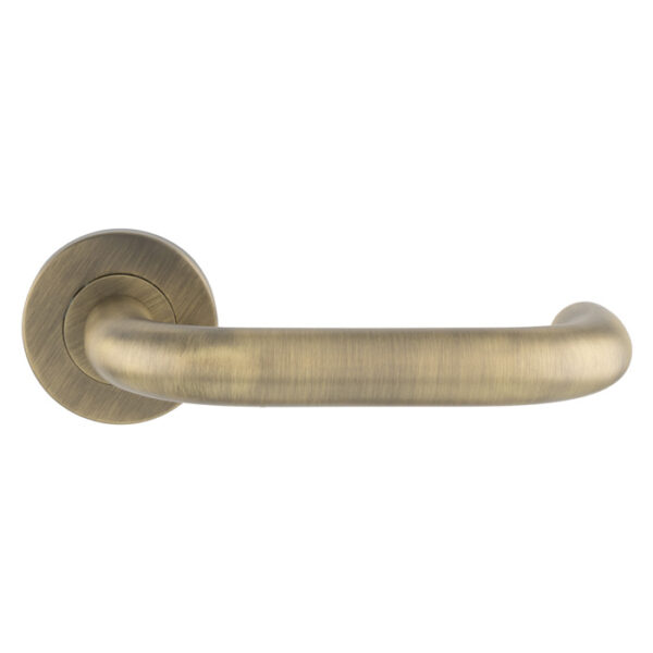 Eurospec Nera 19mm Safety Lever on Sprung Push-on Round Rose - Antique Brass