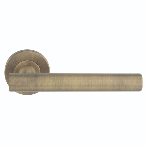Eurospec Philadelphia Lever on Sprung Push-on Round Rose - Antique Brass
