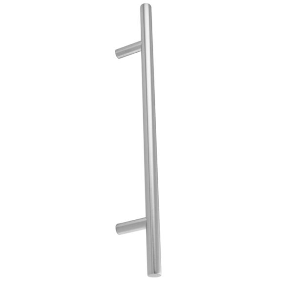 Eurospec 19mm Dia. Straight T Bar Pull Handle - 300mm C/C (450mm O/a) - Bolt Through Fixing - Satin Stainless Steel