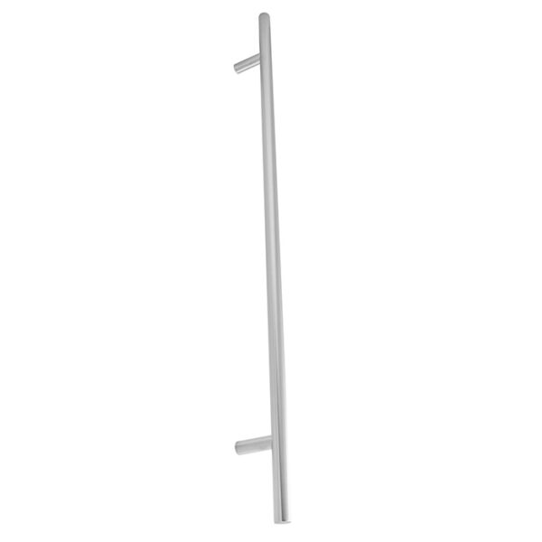 Eurospec 19mm Dia. Straight T Bar Pull Handle - 600mm C/C (775mm O/a) - Bolt Through Fixing - Satin Stainless Steel