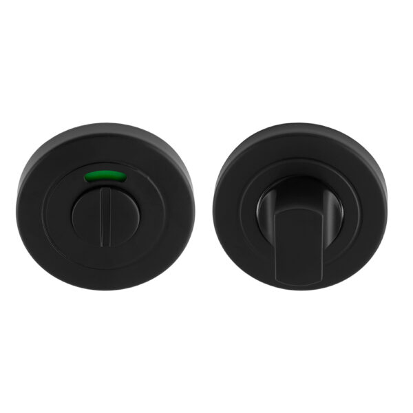 Eurospec Turn & Release - 5mm Spindle - Push-on Round Rose - Optional Indicator - Matt Black
