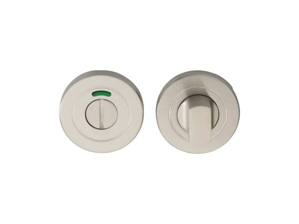 Eurospec Turn & Release - 5mm Spindle - Push-on Round Rose - Optional Indicator - Satin Stainless Steel