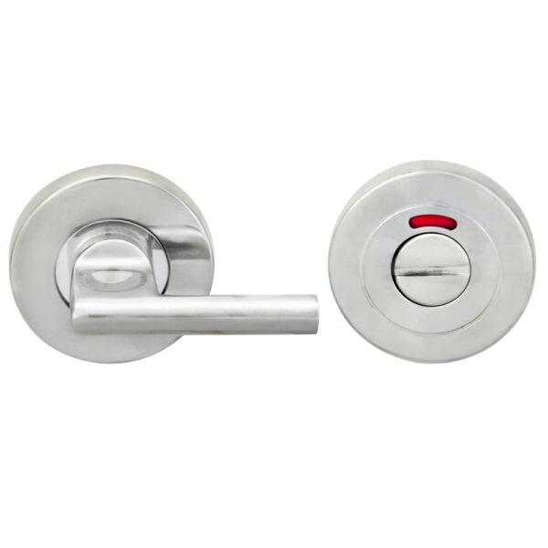 Eurospec Large Turn & Release - 5mm Spindle - Push-on Round Rose - Optional Indicator - Bright Stainless Steel