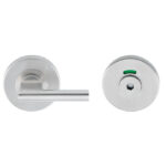 Eurospec Large Turn & Hex Release - 5mm Spindle - Push-on Round Rose - Optional Indicator - Satin Stainless Steel