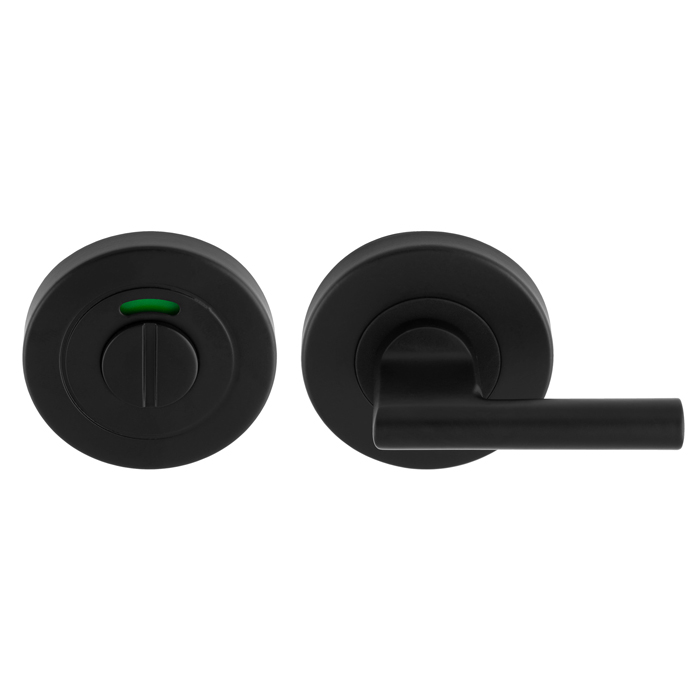 cst1025mb_1.jpg Eurospec Large Turn & Release - 5mm Spindle - Push-on Round Rose - Optional Indicator - Matt Black - Image 1