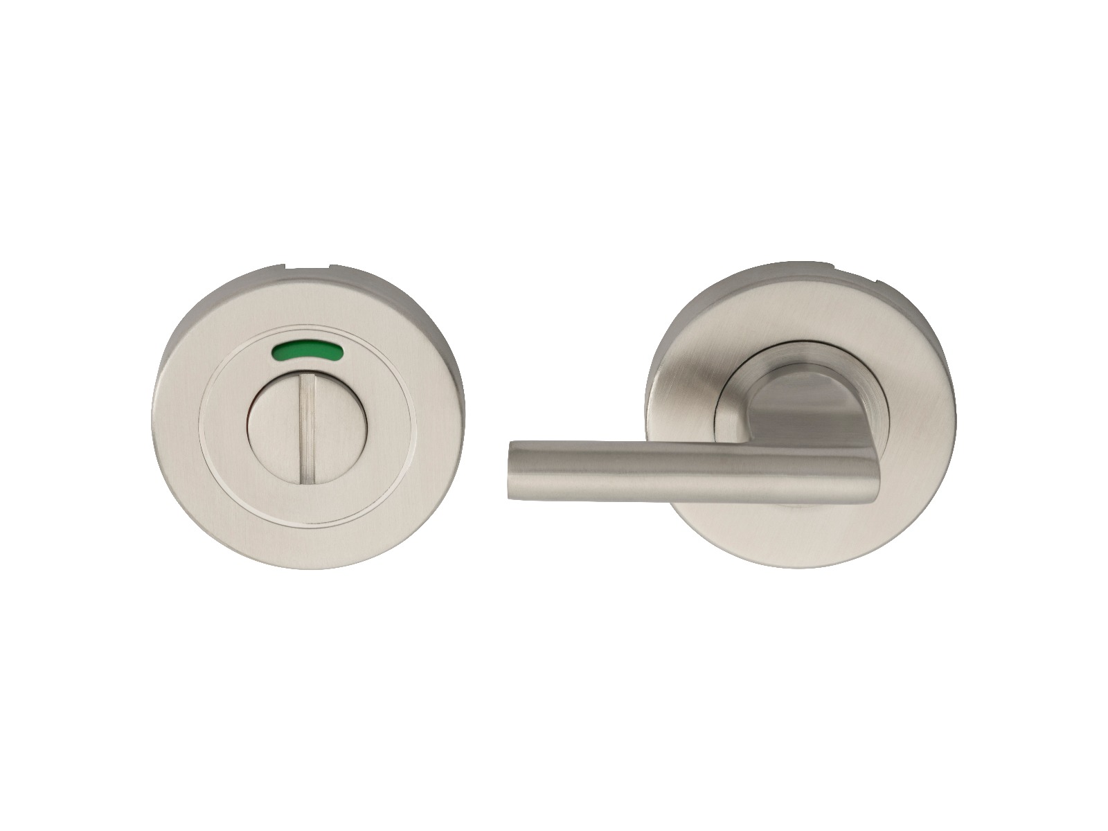 cst1025sss.jpg Eurospec Large Turn & Release - 5mm Spindle - Push-on Round Rose - Optional Indicator - Satin Stainless Steel - Image 1