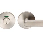 Eurospec Large Turn & Release - 5mm Spindle - Push-on Round Rose - Optional Indicator - Satin Stainless Steel