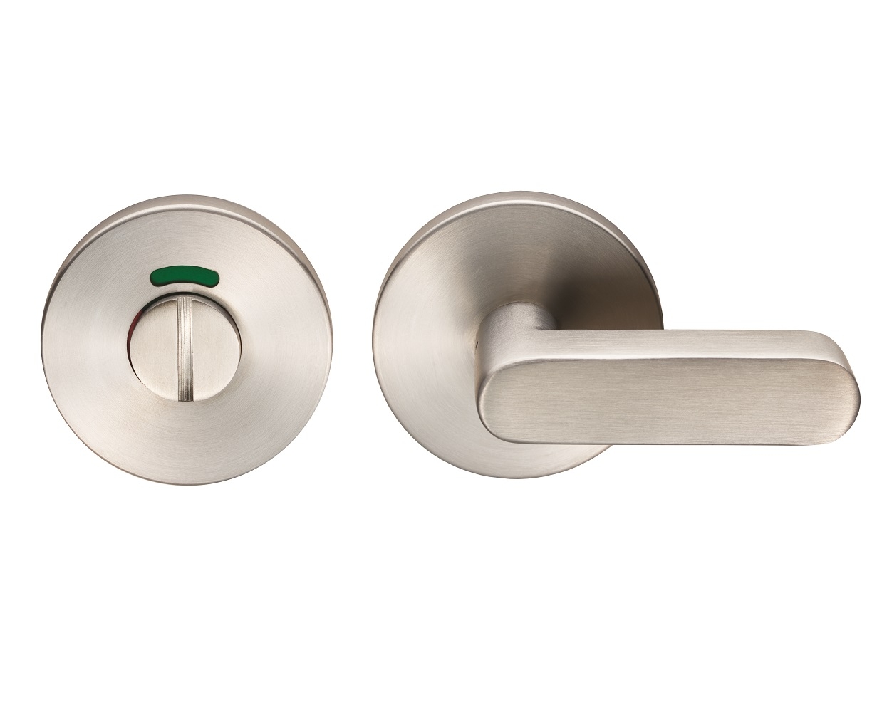 cst1028sss.jpg Eurospec Large Turn & Release - 5mm Spindle - Push-on Round Rose - Optional Indicator - Satin Stainless Steel - Image 1