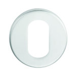 Eurospec Escutcheon - Oval Profile - Push-on Round Rose - Satin Stainless Steel