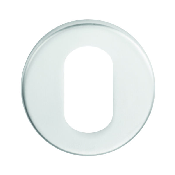 Eurospec Escutcheon - Oval Profile - Push-on Round Rose - Satin Stainless Steel