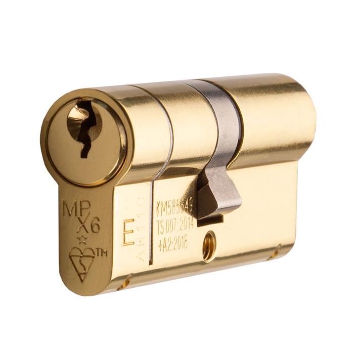 cyx71270pb_5.jpg Eurospec Mpx6 35/45mm Euro Double Cylinder - Ktd - Polished Brass - Image 1