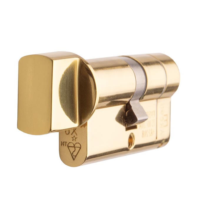 cyx71370pb_2.jpg Eurospec Mpx6 80mm Euro Cylinder & Turn- Ktd - Polished Brass - Image 1