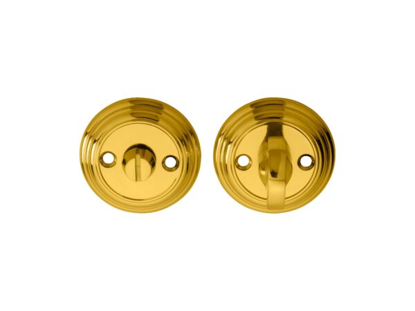 Carlisle Brass Turn & Release on Round Rose (4.9 x 67mm Spindle) - (Face Fix) - Polished Brass