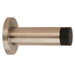 Eurospec 76 x 22mm - Wall Mounted Doorstop on Rose - Concealed Fix - Satin Stainless Steel