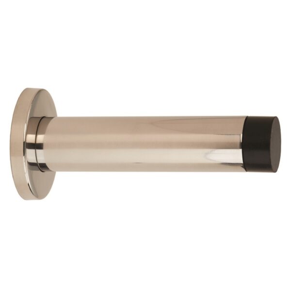 Eurospec 102 x 22mm - Wall Mounted Doorstop on Rose - Concealed Fix - Bright Stainless Steel