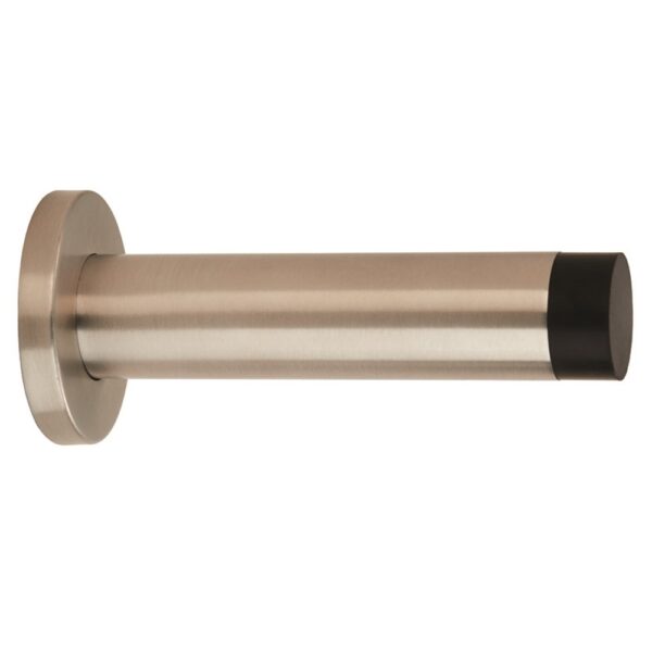 Eurospec 102 x 22mm - Wall Mounted Doorstop on Rose - Concealed Fix - Satin Stainless Steel