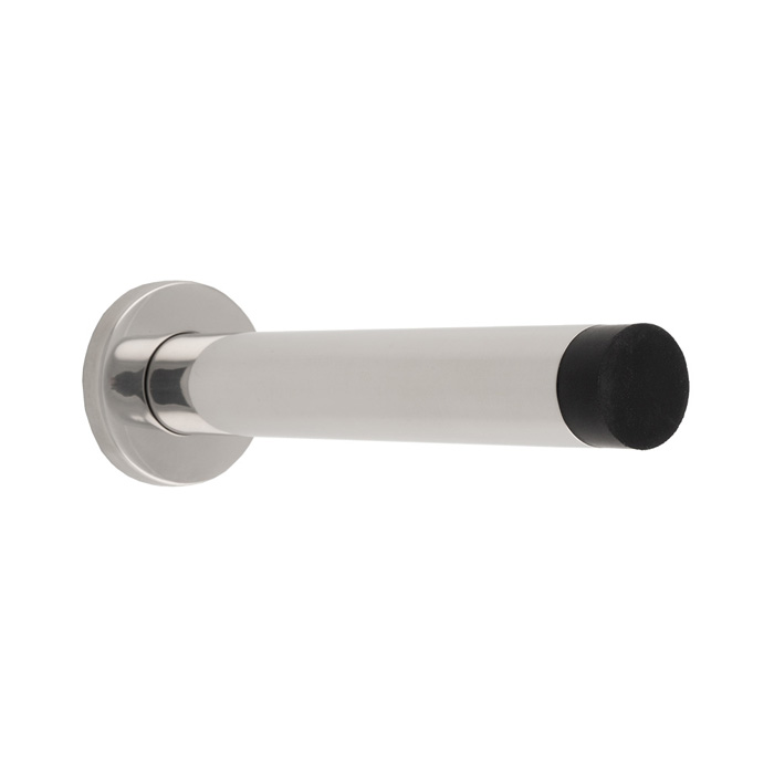 dsw1019bss_1.jpg Eurospec 150 x 22mm - Wall Mounted Doorstop on Rose - Concealed Fix - Polished Stainless Steel - Image 1