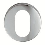 Eurospec Escutcheon - Oval Profile on Concealed Fix Round Rose - Satin Anodised Aluminium
