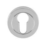 Carlisle Brass Escutcheon - Euro Profile - Screw-on Round Rose - Polished Chrome