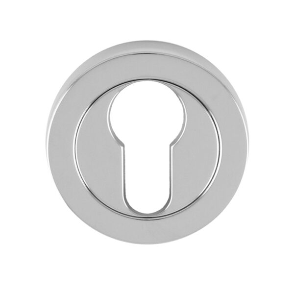 Carlisle Brass Escutcheon - Euro Profile - Screw-on Round Rose - Polished Chrome