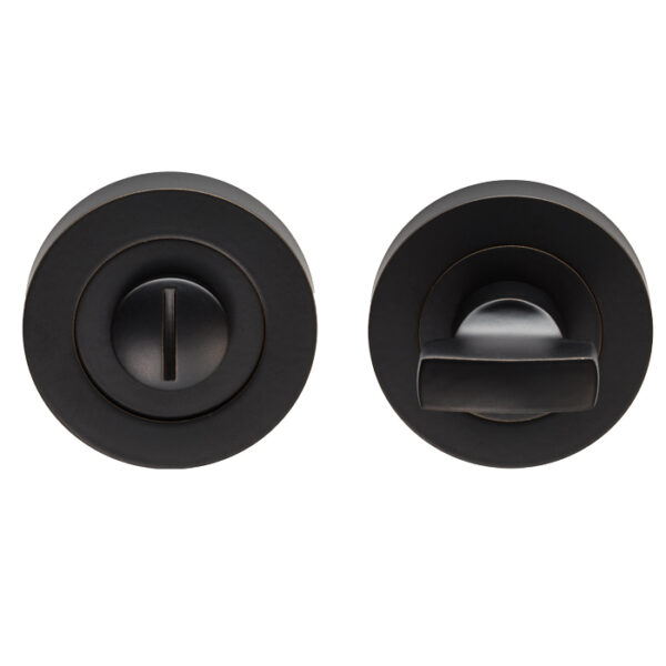 Carlisle Brass Turn & Release - 5mm Spindle - Screw-on Round Rose - Matt Black