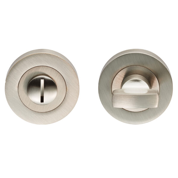 Carlisle Brass Turn & Release - 5mm Spindle - Screw-on Round Rose - Satin Nickel
