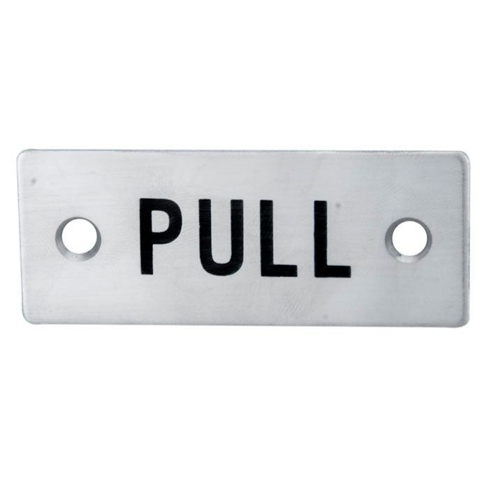 fpa1301sss.jpg Eurospec 30 x 75mm - Pull Sign - Face Fix - Satin Stainless Steel - Image 1