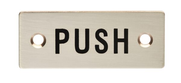 Eurospec 30 x 75mm - Push Sign - Face Fix - Satin Stainless Steel