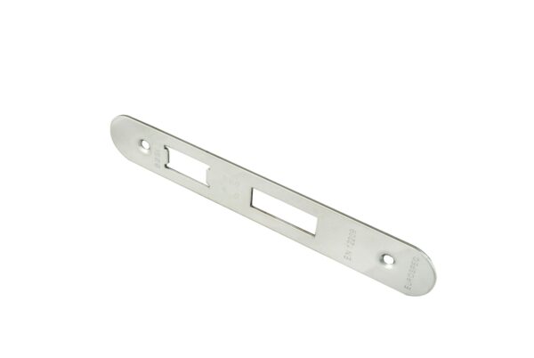 Eurospec Forend Strike & Fixings - Bas/Ess/Lss - Radius - Bright Stainless Steel