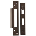Eurospec Forend Strike & Fixings - Bas/Ess/Lss - Square - Matt Bronze