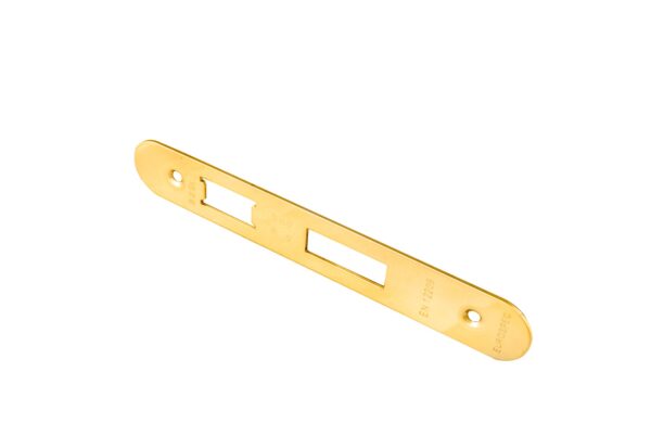 Eurospec Forend Strike & Fixings - Bas/Ess/Lss - Radius - Stainless Brass