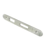 Eurospec Forend Strike & Fixings - Bas/Ess/Lss - Radius - Satin Stainless Steel