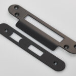 Eurospec Forend Strike & Fixings - Bas/Ess/Lss - Radius - Matt Black