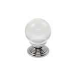 Carlisle Brass Crystal Ball Knob with Finished Base 32mm - Clear Translucent Chrome
