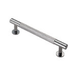 Carlisle Brass Knurled Cabinet Pull Handle 128mm C/C - Polished Chrome