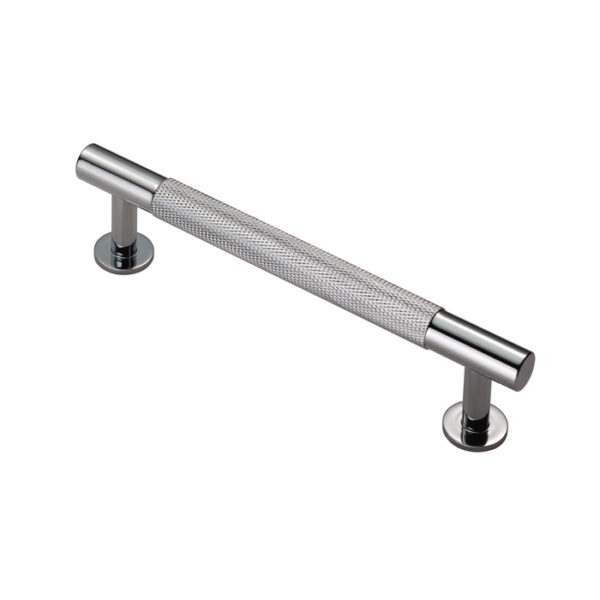 Carlisle Brass Knurled Cabinet Pull Handle 128mm C/C - Polished Chrome