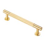 Carlisle Brass Knurled Cabinet Pull Handle 128mm C/C - Satin Brass