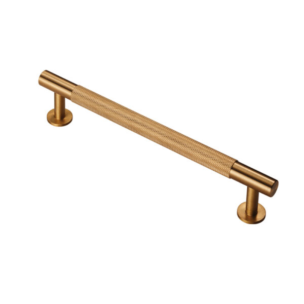 Carlisle Brass Knurled Cabinet Pull Handle 160mm C/C - Satin Brass