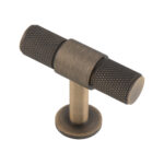 Carlisle Brass Knurled Cabinet T-Bar Knob - Antique Brass