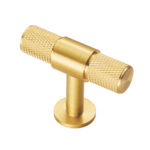 Carlisle Brass Knurled Cabinet T-Bar Knob - Satin Brass