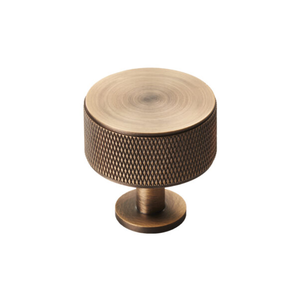 Carlisle Brass Knurled Cabinet Radio Knob - Antique Brass