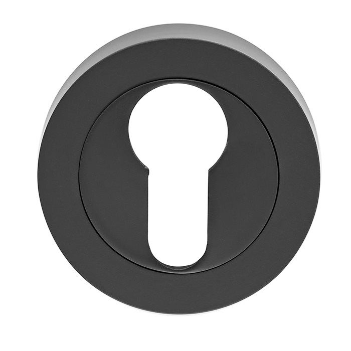gk4001mb.jpg Carlisle Brass Escutcheon - Euro Profile on Concealed Fix Round Rose - Matt Black - Image 1