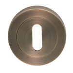Carlisle Brass Escutcheon - Lock Profile on Concealed Fix Round Rose - Antique Brass